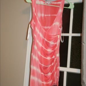 Cutest pink tie dye dress with gold zipper